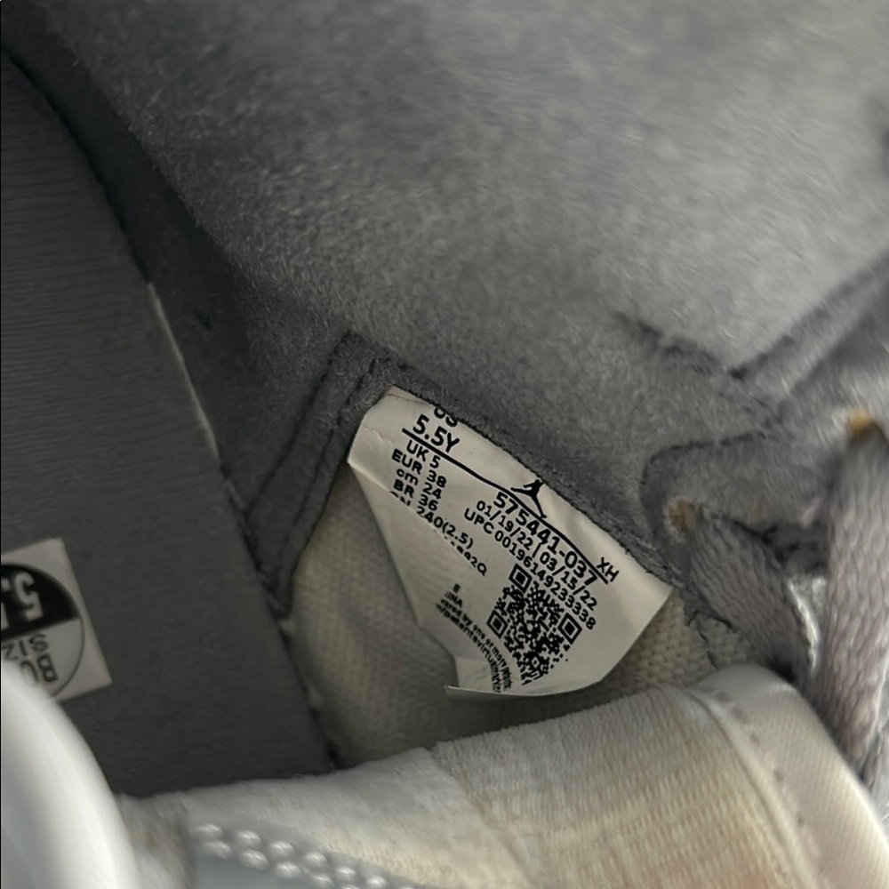 Nike Air Jordan High-Top Sneakers in Gray and White - Picture 6 of 8